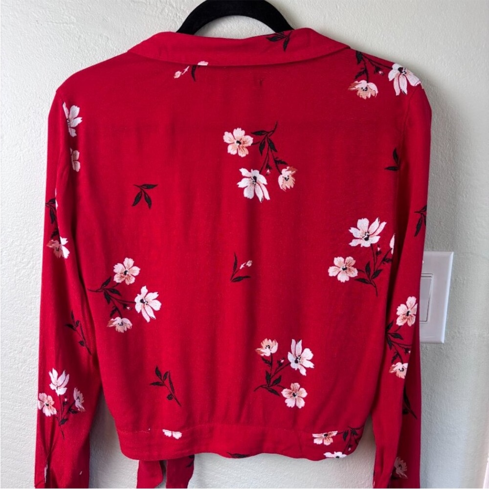 Abercrombie & Fitch Red Floral Blouse - Picture 4 of 5
